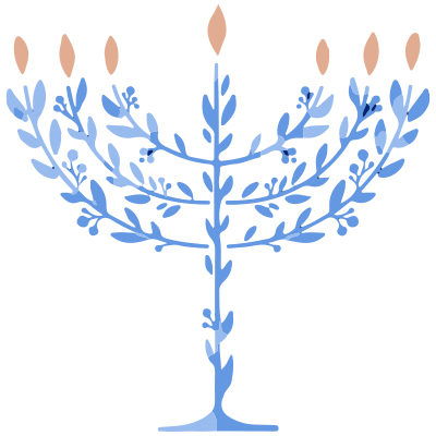 Haderech Yeshua botanical menorah logo